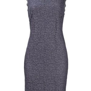 Adrianna Papell Black Lace with Double-Sided Zipper Sheath Cocktail Dress 16